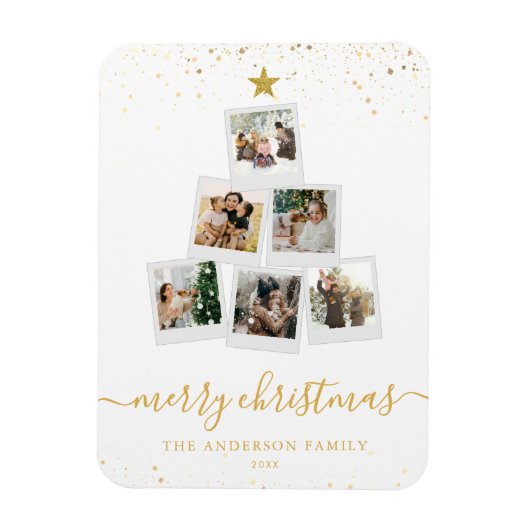 Moderne Weihnachtsbaumfotografie Magnet (Vertikal)