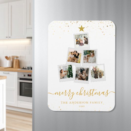 Moderne Weihnachtsbaumfotografie Magnet