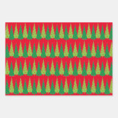 Moderne Weihnachtsbaumgrenzen Geschenkpapier Set (Vorderseite 2)