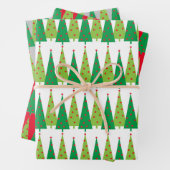 Moderne Weihnachtsbaumgrenzen Geschenkpapier Set (Beispiel)