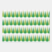 Moderne Weihnachtsbaumgrenzen Geschenkpapier Set (Vorderseite)