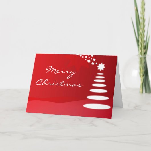 Moderne Weihnachtsbaumgrüße Feiertagskarte (Vorderseite)