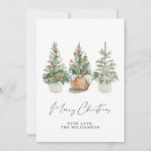 Moderne Weihnachtsbaumgrüßkarte Feiertagskarte (Vorderseite)