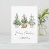 Moderne Weihnachtsbaumgrüßkarte Feiertagskarte (Stehend Vorderseite)