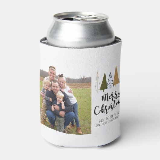 Moderne Weihnachtsbaumkarte Dosenkühler (Kanne Vorderseite)