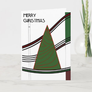 Moderne Weihnachtsbaumkarte Feiertagskarte