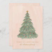 Moderne Weihnachtsbaumkarte Feiertagskarte (Vorne/Hinten)