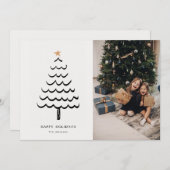 Moderne Weihnachtsbaumkarte Feiertagskarte (Vorne/Hinten)