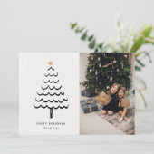 Moderne Weihnachtsbaumkarte Feiertagskarte (Stehend Vorderseite)