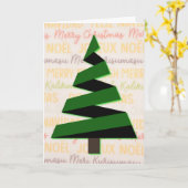 Moderne Weihnachtsbaumkarte Karte (Gelbe Blume)