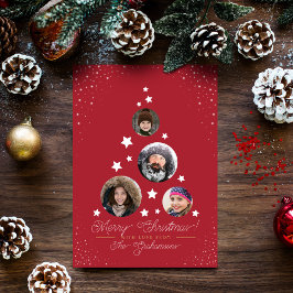 Moderne Weihnachtsbaumkollektion | 4 Benutzerdefin Feiertagskarte