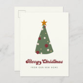 Moderne Weihnachtsbaummobilie Ankündigungspostkarte (Vorne/Hinten)