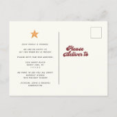 Moderne Weihnachtsbaummobilie Ankündigungspostkarte (Rückseite)