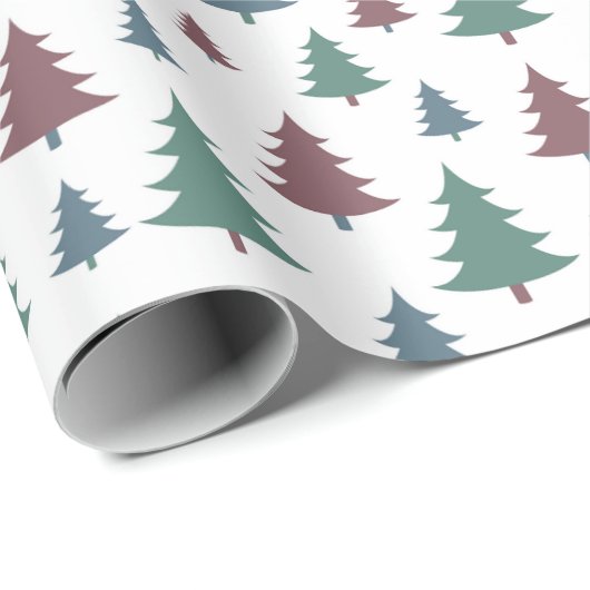 Moderne Weihnachtsbaummuster Geschenkpapier (Rolleneckpunkt)