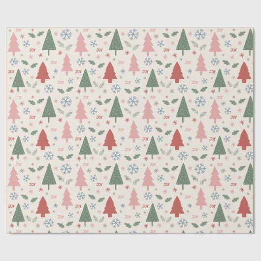 Moderne Weihnachtsbaummuster Geschenkpapier (Flach)