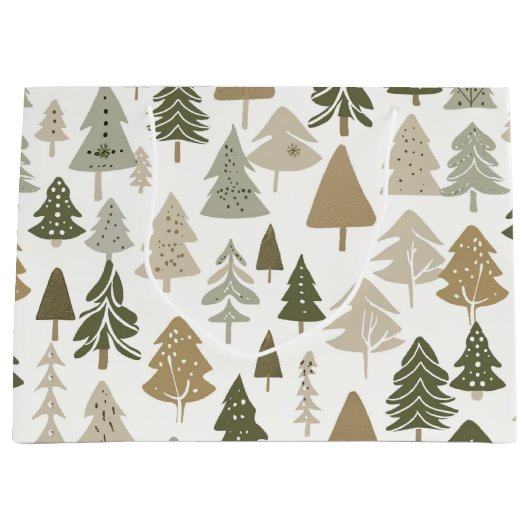 Moderne Weihnachtsbaummuster Große Geschenktüte (Vorderseite)