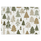 Moderne Weihnachtsbaummuster Große Geschenktüte (Rückseite)