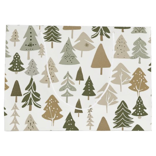 Moderne Weihnachtsbaummuster Große Geschenktüte (Rückseite)