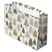 Moderne Weihnachtsbaummuster Große Geschenktüte (Rückseite Schrägansicht)