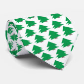 Moderne Weihnachtsbaummuster Grün und Weiß Krawatte (Gerollt)