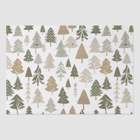Moderne Weihnachtsbaummuster Seidenpapier (Vorderseite)