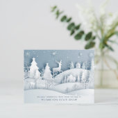 Moderne Weihnachtsbaumpapiere reduzieren Unternehm Postkarte (Stehend Vorderseite)