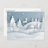 Moderne Weihnachtsbaumpapiere reduzieren Unternehm Postkarte (Vorne/Hinten)