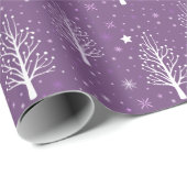 Moderne Weihnachtsbaumschneeflocke Lila Geschenkpapier (Rolleneckpunkt)