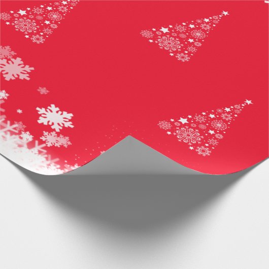 Moderne Weihnachtsbaumschneeflocken Geschenkpapier (Ecke)