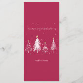 Moderne Weihnachtsbaumstars - Rot, Weiß, Gold, Menükarte (Vorderseite)