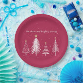 Moderne Weihnachtsbaumstars - Rot, Weiß, Gold, Pappteller (Party)