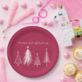 Moderne Weihnachtsbaumstars - Rot, Weiß, Gold, Pappteller (Party)