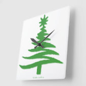 Moderne Weihnachtsbaumsteine druckgrün Quadratische Wanduhr (Winkel)