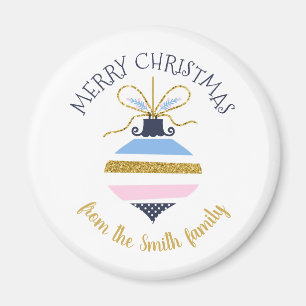 Moderne Weihnachtsbaumverzierung Personalisiert Magnet