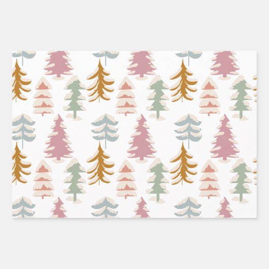 Moderne Weihnachtsbaumwrapping Paper Sheets Geschenkpapier Set (Vorderseite 3)