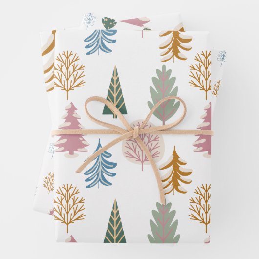 Moderne Weihnachtsbaumwrapping Paper Sheets Geschenkpapier Set (Beispiel)