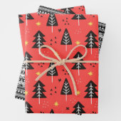 Moderne Weihnachtsbaumwrapping Paper Sheets Geschenkpapier Set (Beispiel)