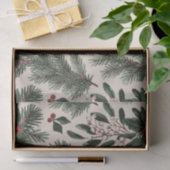 Moderne Weihnachtsbeeren-Blätter Seidenpapier (Geschenk)