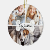 Moderne Weihnachtsbeine Drei-Foto-Collage Keramik Ornament (Links)