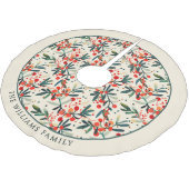 Moderne Weihnachtsberries Personalisiert Polyester Weihnachtsbaumdecke (Schrägansicht)