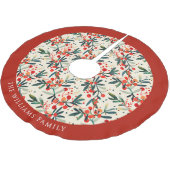 Moderne Weihnachtsberries Personalisiert Polyester Weihnachtsbaumdecke (Schrägansicht)