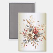 Moderne Weihnachtsblumen Magnet (Vorderseite/Rückseite)