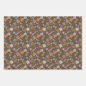Moderne Weihnachtsblumen und Nussknacker Geschenkpapier Set (Vorderseite 3)