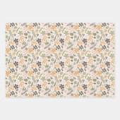 Moderne Weihnachtsblumen und Nussknacker Geschenkpapier Set (Vorderseite 2)