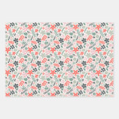Moderne Weihnachtsblumen und Nussknacker Geschenkpapier Set (Vorderseite 2)
