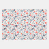 Moderne Weihnachtsblumen und Nussknacker Geschenkpapier Set (Vorderseite 2)