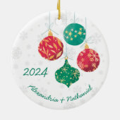 Moderne Weihnachtsbrillen Monogram Keramik Ornament (Hinten)