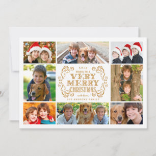 Moderne Weihnachtscollage Feiertags-Photokarte Feiertagskarte
