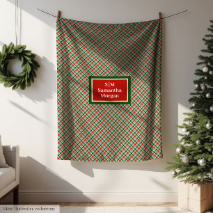 Moderne Weihnachtsdecke mit individuellem Namen, g Fleecedecke