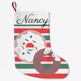 Moderne WeihnachtsDonuts Dot Sprinkles Kleiner Weihnachtsstrumpf